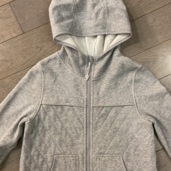 Ivivva Grey Quilted Full Zip Hoodie Thumb Holes Size 12 - Picture 1 of 7